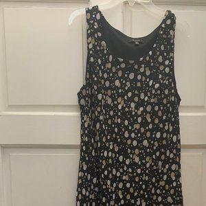 EUC SI Collection Women's Black Splatter Polka Print Maxi Dress Size 16